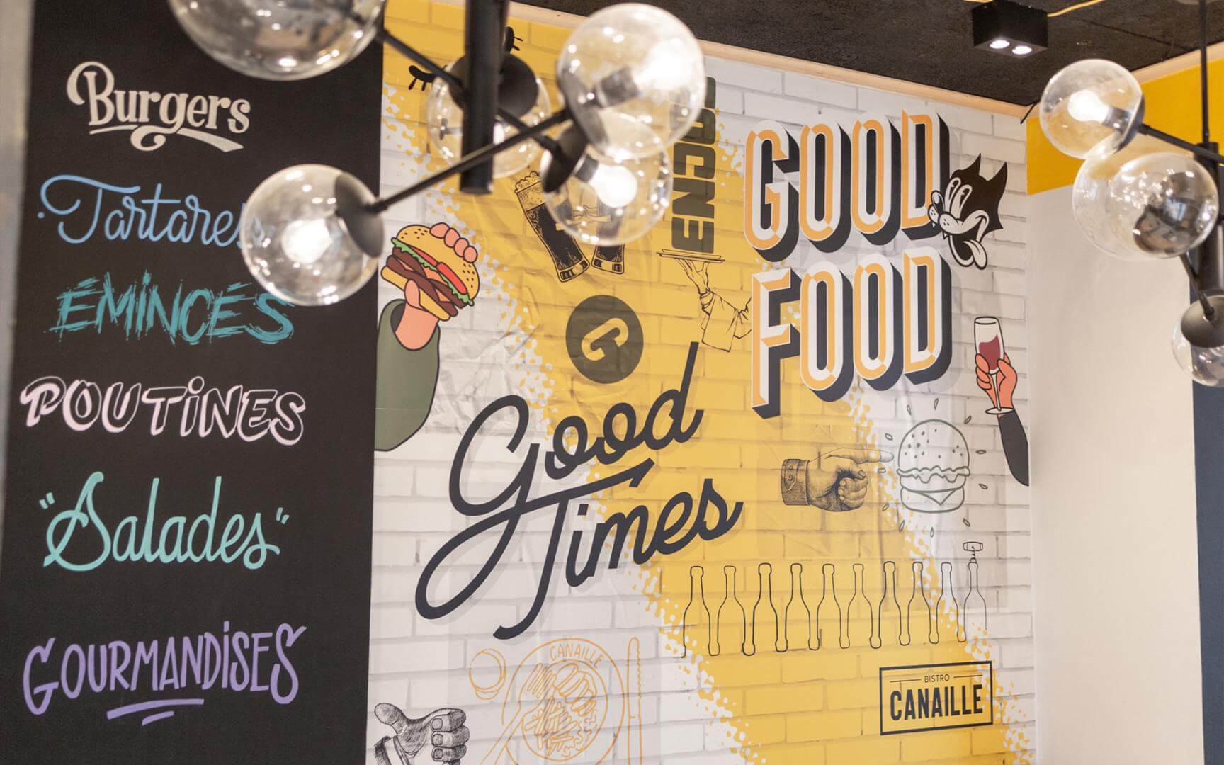 Un autre détail de la fresque murale du restaurant Canaille HAB à Nantes (44000) réalisé par l'agence EB à Nantes (44200)